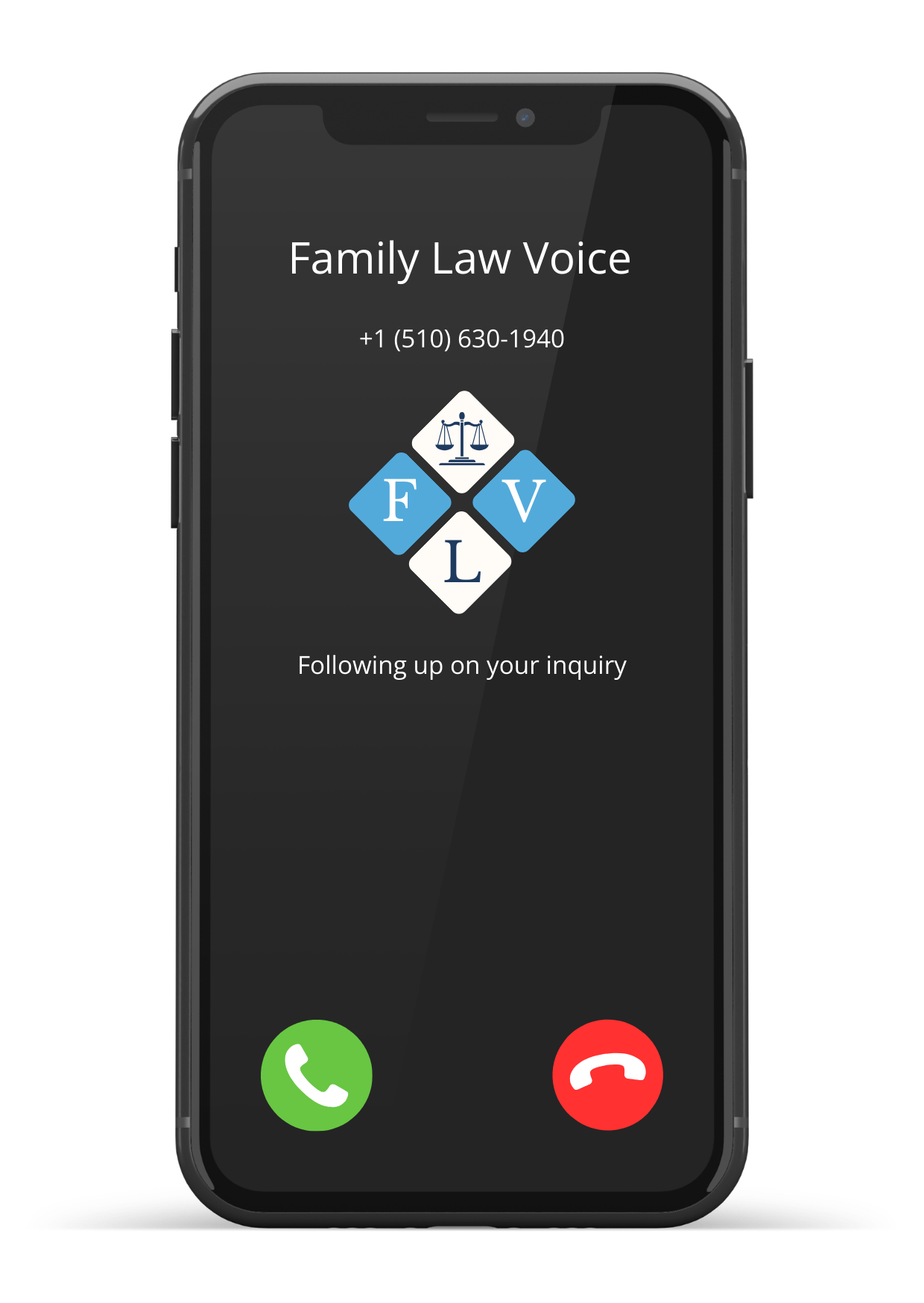 A phone showing an incoming call from an AI voice agent